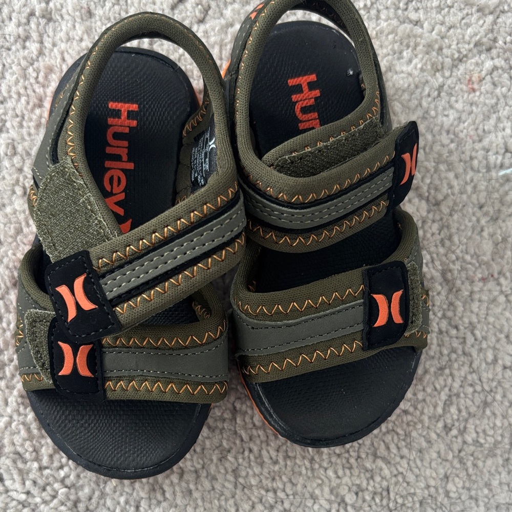 Hurley Kids' Olive and Orange Sandals